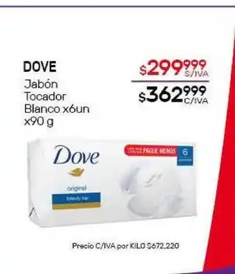 Nini Mayorista Dove Jabón Tocador Blanco x6un x90g oferta