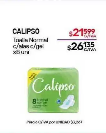 Nini Mayorista Calipso Toalla Normal c/alas c/gel x8 uni oferta