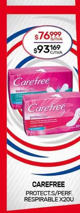 Nini Mayorista Carefree Protect S/Perf. Respirable x20u oferta