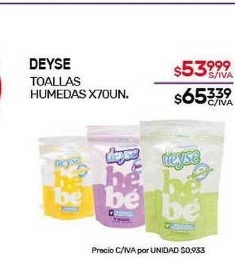 Nini Mayorista Deyse Toallas Humedas x70un. oferta
