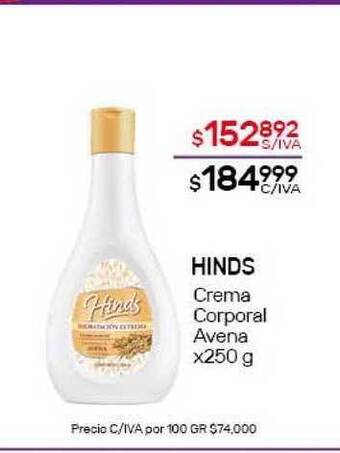 Nini Mayorista Hinds Crema Corporal Avena x250g oferta