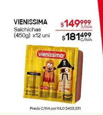 Veinissima Salchichas (450g) x12 uni