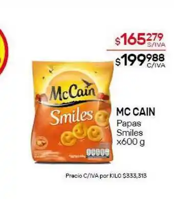 Nini Mayorista Mc Cain Papas Smiles x600g oferta