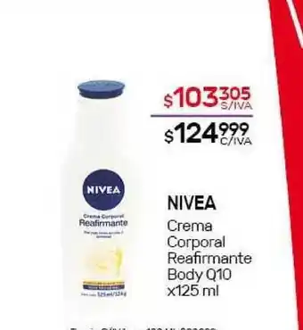 Nini Mayorista Nivea Crema Corporal Reafirmante Body Q10 x125ml oferta