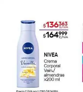 Nini Mayorista Nivea Crema Corporal Vainilla/almendras x200ml oferta