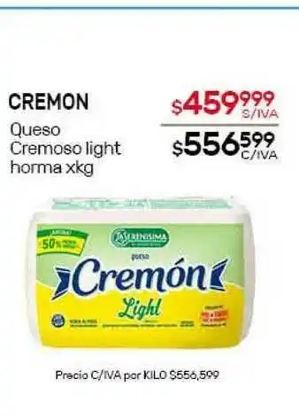 Nini Mayorista Cremon Queso Cremoso Light horma xkg oferta