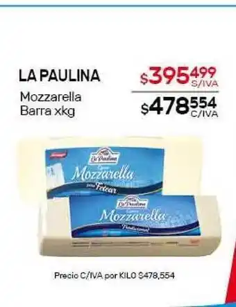 Nini Mayorista La Paulina Mozzarela Barra xkg oferta
