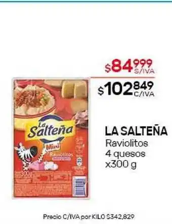 Nini Mayorista La Salteña Raviolitos 4 Quesos x300g oferta