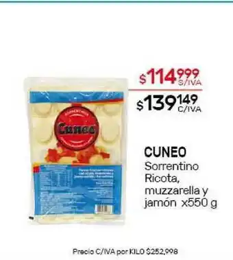 Nini Mayorista Cuneo Sorrentino Ricota, muzzarella y jamón x550g oferta