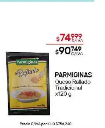 Parmiginas Queso Rallado Tradicional x120g