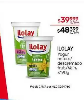 Nini Mayorista Ilolay Yogur Entero/Descremado Frutilla/Vainilla x190g oferta