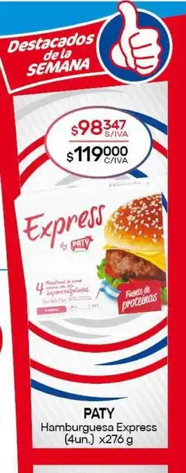 Nini Mayorista Paty Hamburguesa Express (4un) x276g oferta