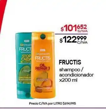 Nini Mayorista Fructis Shampoo / Acondicionador x200ml oferta