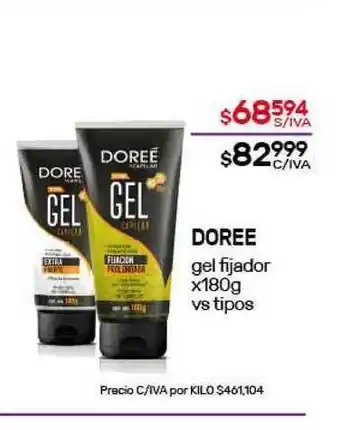 Nini Mayorista Doree gel fijador x180g vs tipos oferta