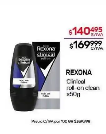 Nini Mayorista Rexona Clinical roll-on clean x50g oferta