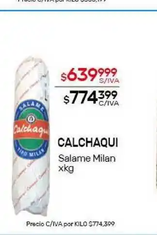 Nini Mayorista Calchaqui Salame Milan xkg oferta