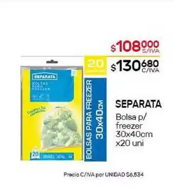 Nini Mayorista Separata Bolsa p/freezer 30x40cm x20 uni oferta