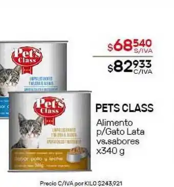 Nini Mayorista Pets Class Alimento p/Gato Lata vs. sabores x340g oferta
