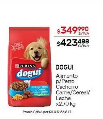 Nini Mayorista Purina Dogui Alimento p/Perro Cachorro Carne/Cereal/Leche x2,70kg oferta