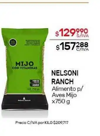 Nini Mayorista Nelsoni Ranch Alimento p/Aves Mijo x750g oferta