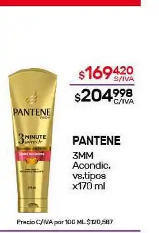 Nini Mayorista Pantene 3MM Acondicionador vs. tipos x170ml oferta