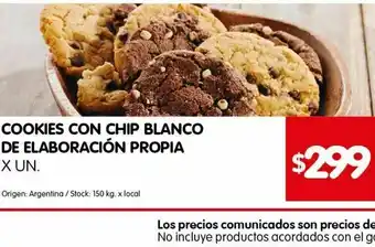 Disco Cookies con chips blanco elaboracion propia oferta