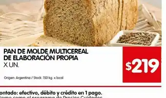 Disco Pan de molde de elaboracion propia oferta
