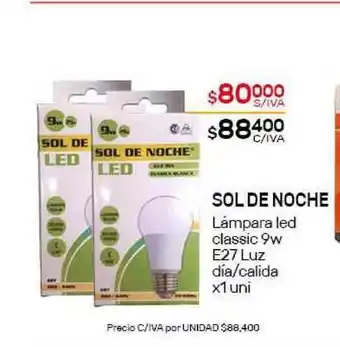 Nini Mayorista Sol De Noche Lámpara led classic 9w E27 Luz día/calida x1 uni oferta