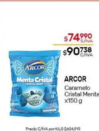 Nini Mayorista Arcor Caramelo Cristal Menta x150g oferta