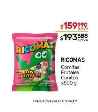 Nini Mayorista Ricomas Gomitas Frutales Conitos x500g oferta
