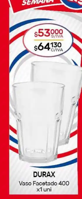 Nini Mayorista Durax Vaso Facetado 400 x1 uni oferta