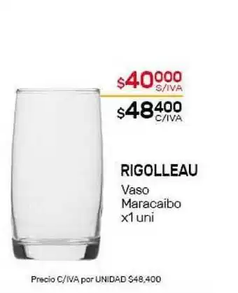 Nini Mayorista Rigolleau Vaso Maracaibo x1 uni oferta