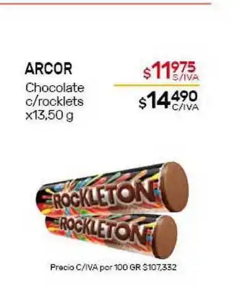 Nini Mayorista Arcor Chocolate c/rocklets x13,50g oferta
