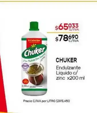 Nini Mayorista Chuker Endulzante Liquido c/zinc x200ml oferta