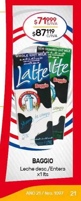 Nini Mayorista Baggio Leche desc./Entera x1lts oferta