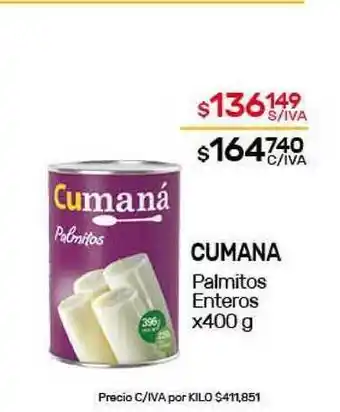 Nini Mayorista Cumaná Palmitos Enteros x400g oferta