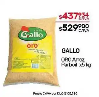Nini Mayorista Gallo Oro Arroz Parboil x5 kg oferta