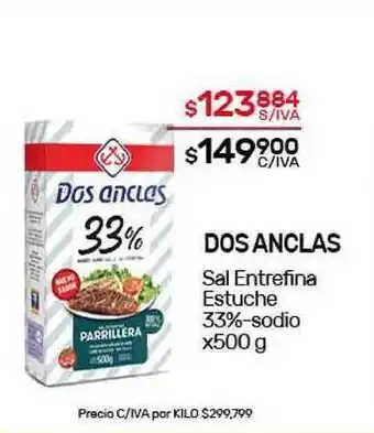 Nini Mayorista Dos Anclas Sal Entrefina Estuche 33%-sodio x500g oferta