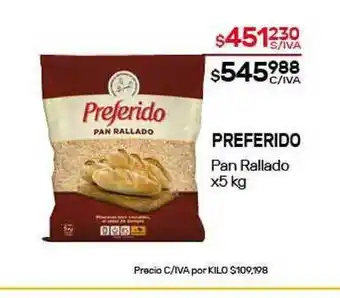 Nini Mayorista Preferido Pan Rallado x5kg oferta