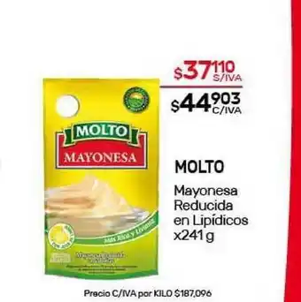 Nini Mayorista Molto Mayonesa Reducida en Lipídicos x241g oferta