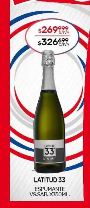 Nini Mayorista Latitud 33 Espumante vs. sab. x750ml oferta