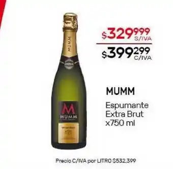 Nini Mayorista Mumm Espumante Extra Brut x750ml oferta
