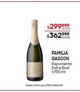 Nini Mayorista Familia Gascon Espumante Extra Brut x750ml oferta