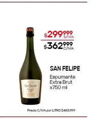 Nini Mayorista San Felipe Espumante Extra Brut x750ml oferta