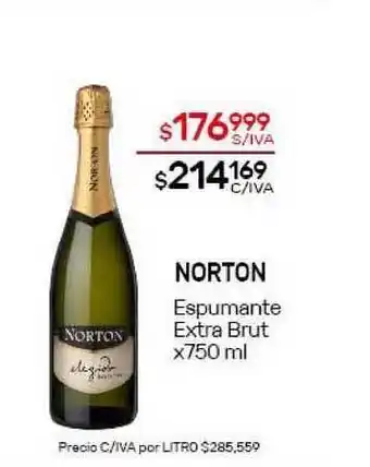 Nini Mayorista Norton Espumante Extra Brut x750ml oferta