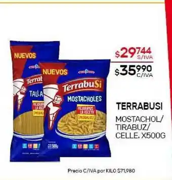 Nini Mayorista Terrabusi Mostachol/Tirabuz/Celle. x500g oferta