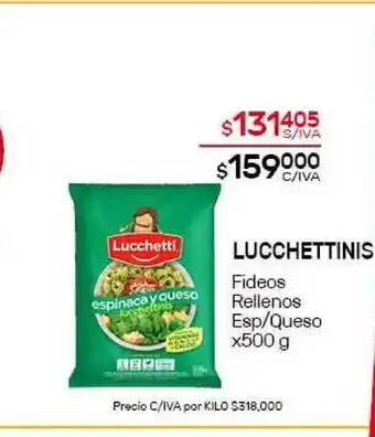 Nini Mayorista Lucchettinis Fideos Rellenos Esp/Queso x500g oferta