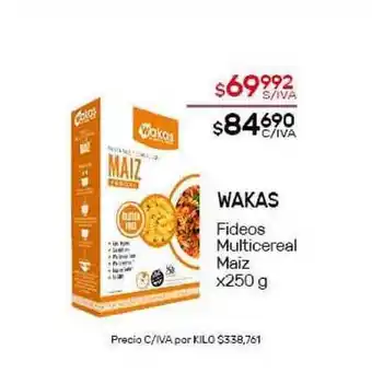 Nini Mayorista Wakas Fideos Multicereal Maíz x250g oferta