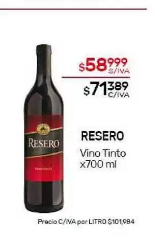 Nini Mayorista Resero Vino Tinto x700ml oferta