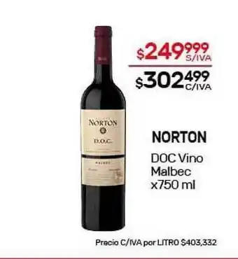 Nini Mayorista Norton DOC Vino Malbec x750ml oferta